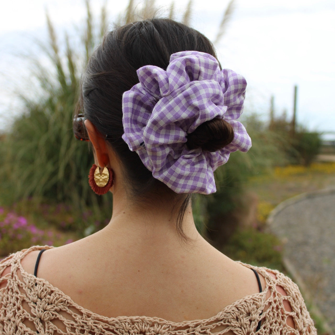Scrunchie Vichy Lila