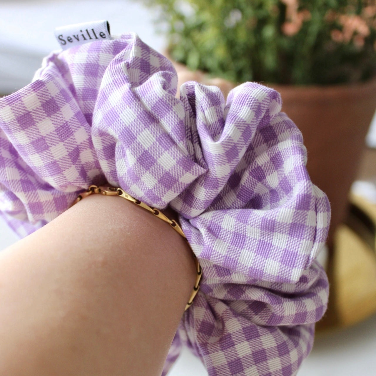 Scrunchie Vichy Lila
