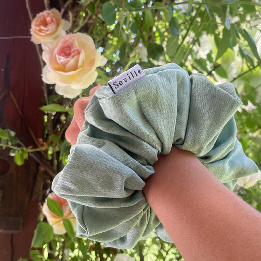 Maxi Scrunchie Lino Verde Menta