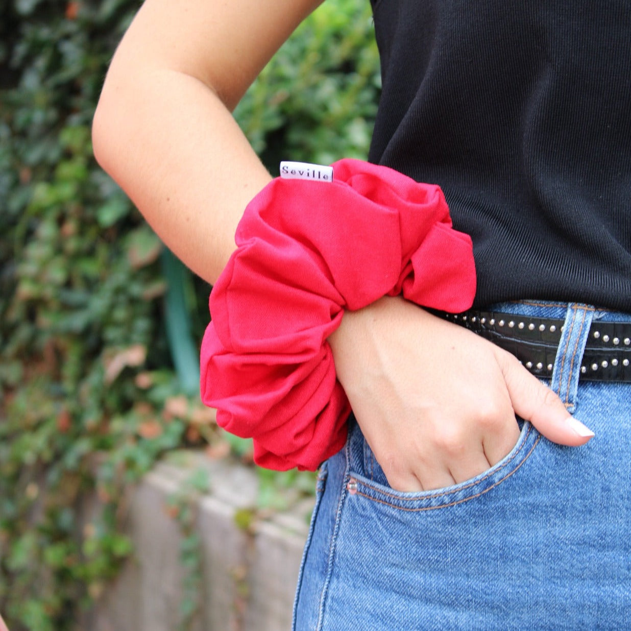 Maxi Scrunchie Lino Rojo