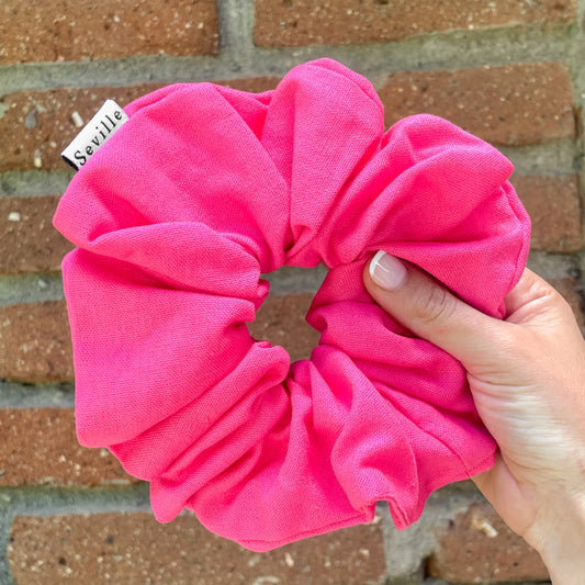 Maxi Scrunchie Lino Fucsia