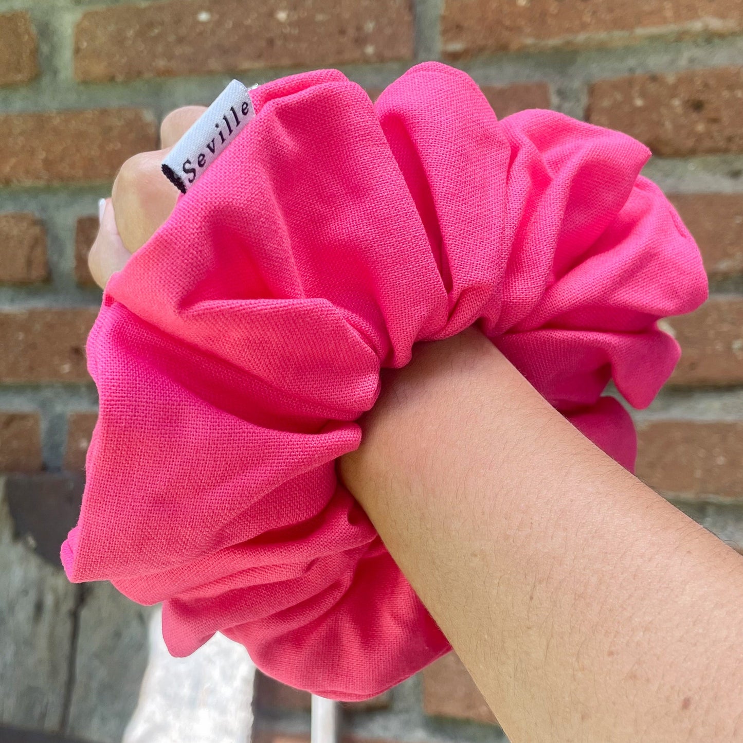 Maxi Scrunchie Lino Fucsia