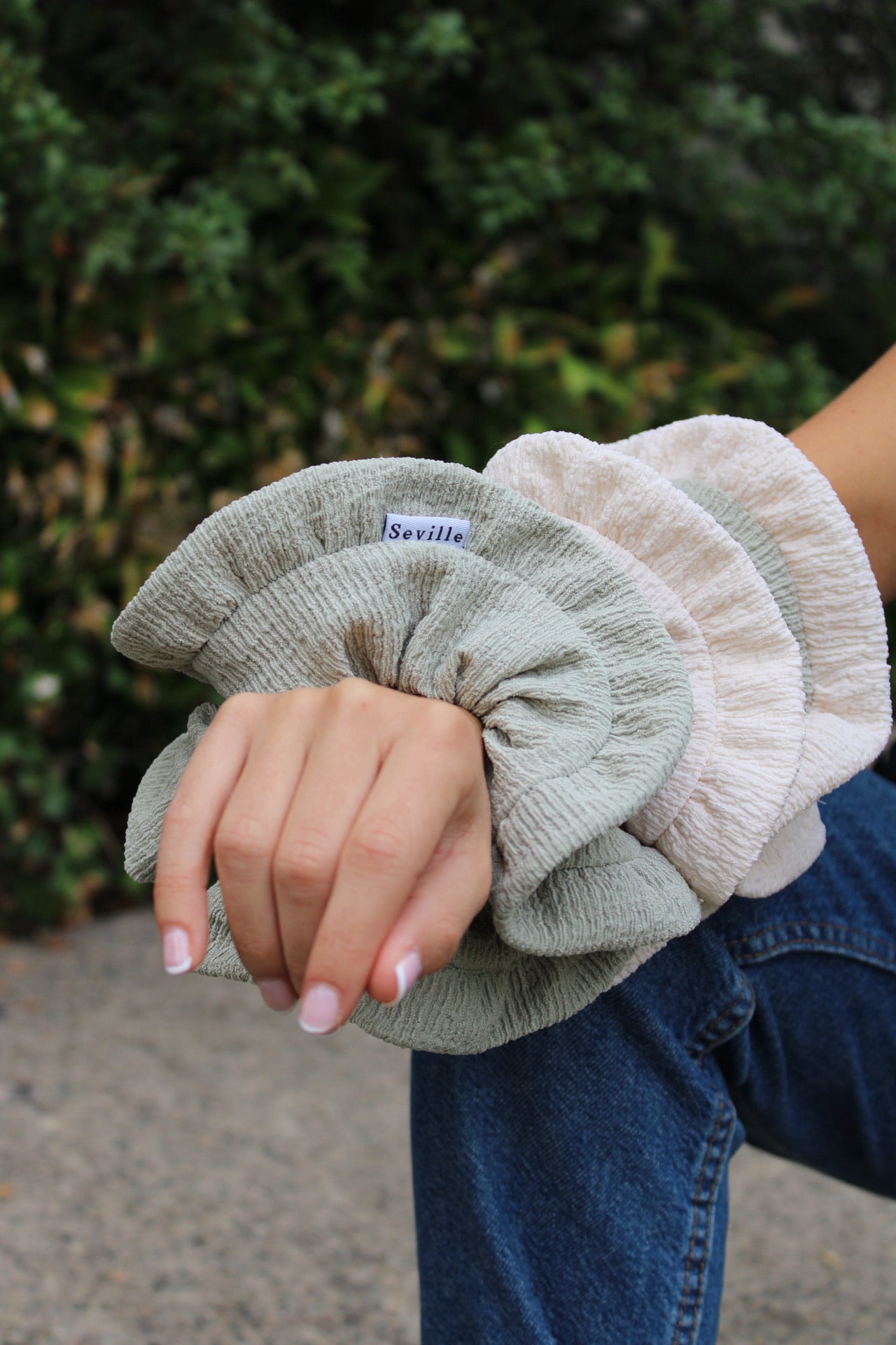 Scrunchie Ruffled Verde