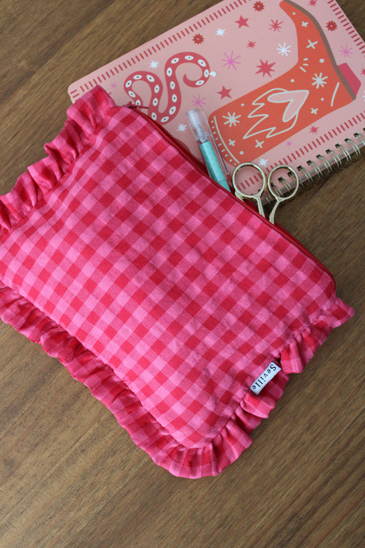 Estuche Keep - Vichy Rojo Rosado