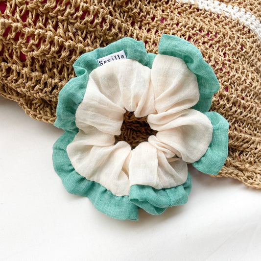 Scrunchie Lino Vuelos Jade