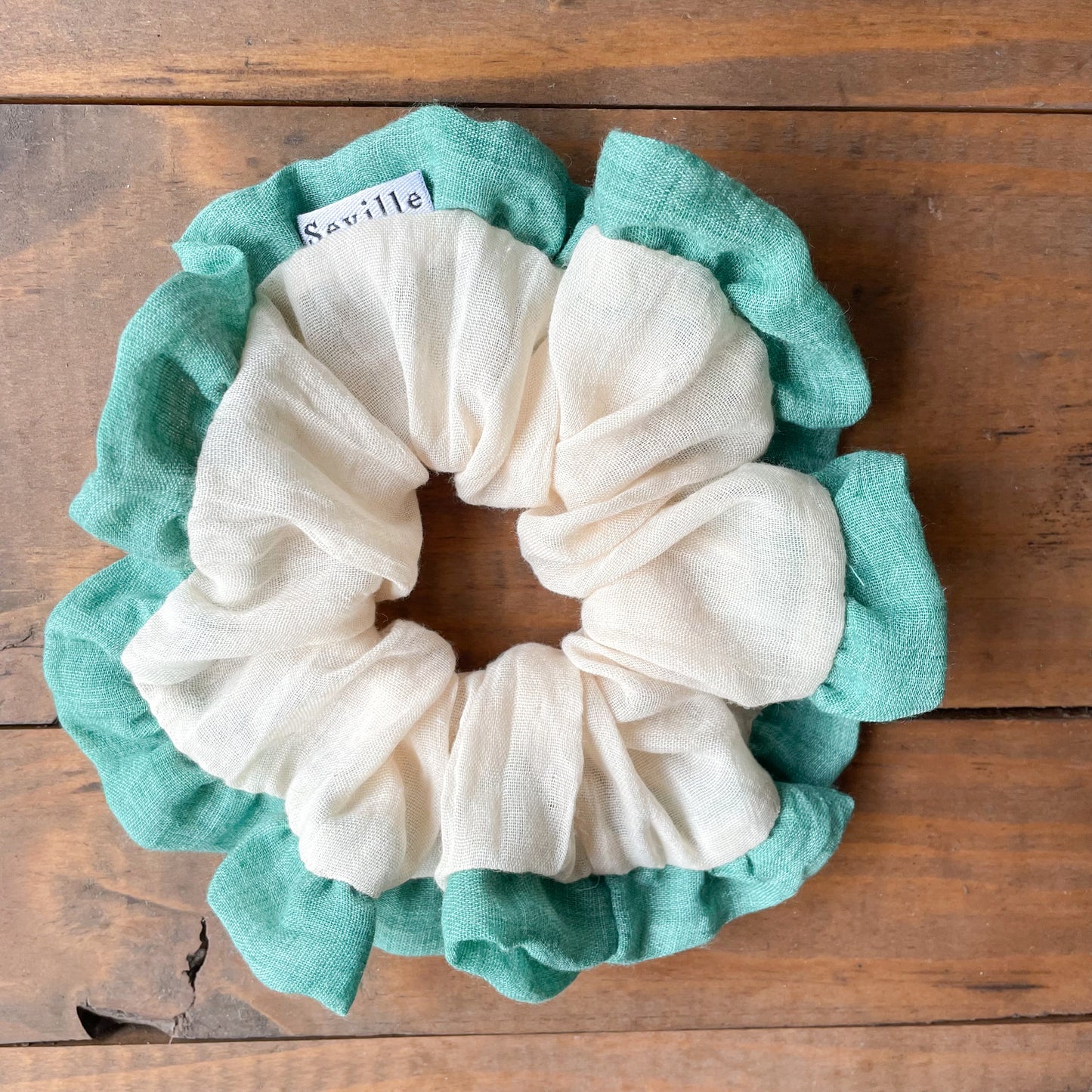 Scrunchie Lino Vuelos Jade