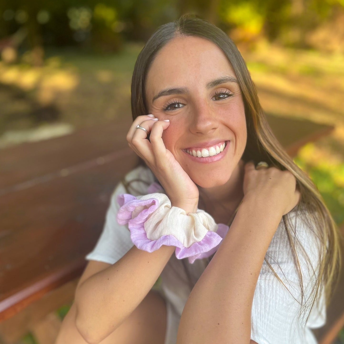 Scrunchie Lino Vuelos Lavanda